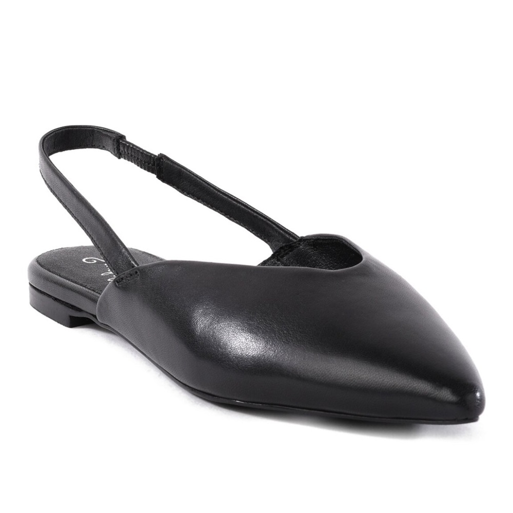 NWT Seychelles Black Pointed Slingback Flat